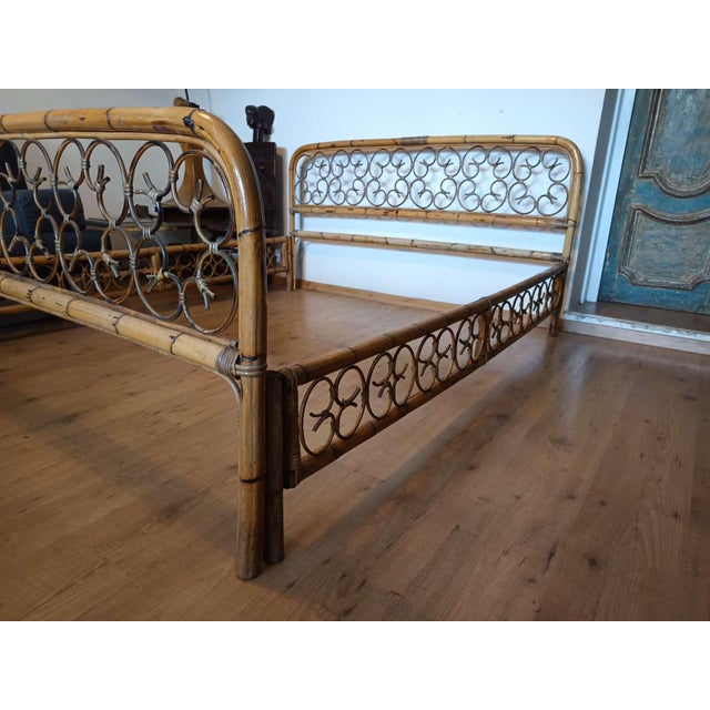 Boho Chic Mid-Century Bamboo Bed, 1960s For Sale - Image 3 of 11