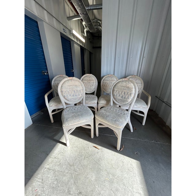 1980s 1980s Vintage 6 Bamboo Chairs Four Without Arms Two With Arms For Sale - Image 5 of 7