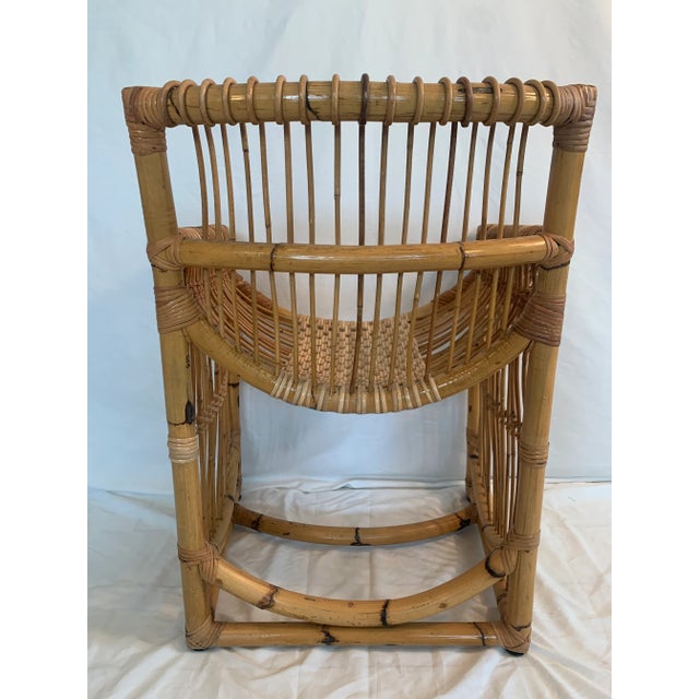 1960s 1960s Vintage Bamboo Chair With Curved Seat For Sale - Image 5 of 12