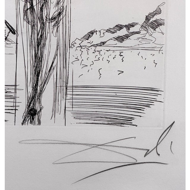 Surrealism Dali Christ Hand Signed Numbered Etching For Sale - Image 3 of 5