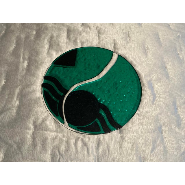 From an avid collector's estate, this art glass plate is cool! Color scheme is a bit unusual which makes it special too....