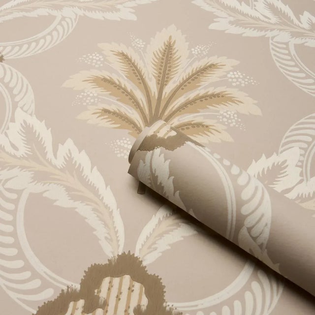2020s Schumacher Front Waltz Wallpaper In Taupe For Sale - Image 5 of 6