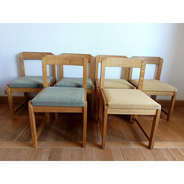 Scandinavian Chairs in Elm and Fabric, 1960s, Set of 6 For Sale - Image 15 of 15