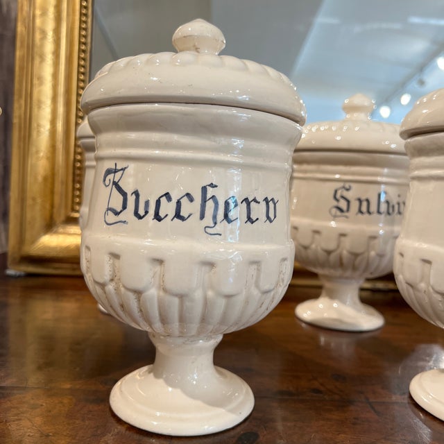 Antique Italian Jars With Lids- Set of 10 For Sale - Image 4 of 12
