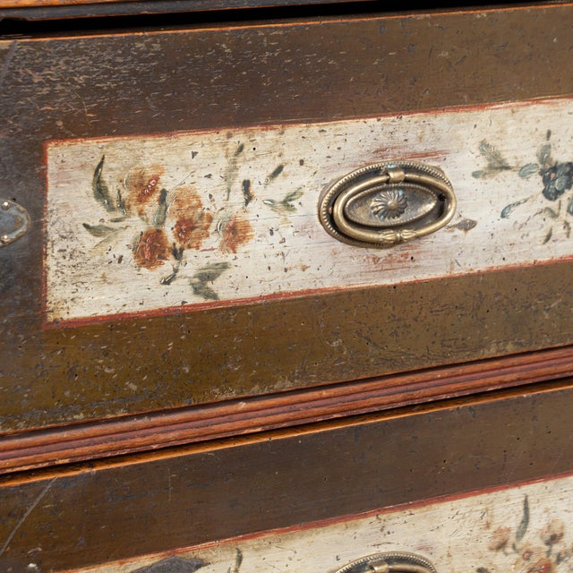 Early 19th Century Original Painted Danish Chest of Four Drawers For Sale - Image 12 of 17