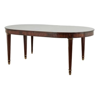 Large Louis XVI Style Flame Mahogany Extendable Dining Table For Sale