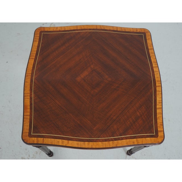 Theodore Alexander Pair of Theodore Alexander Adolphus Mahogany Side Tables For Sale - Image 4 of 15