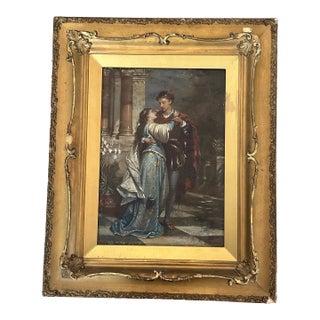 Antique Reproduction Painting of Annie M Snyder’s Elizabethan Lovers C. 1852-1927. For Sale