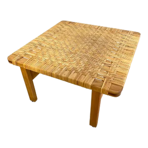 Borge Mogensen Danish Modern Cane and Oak Coffee Table