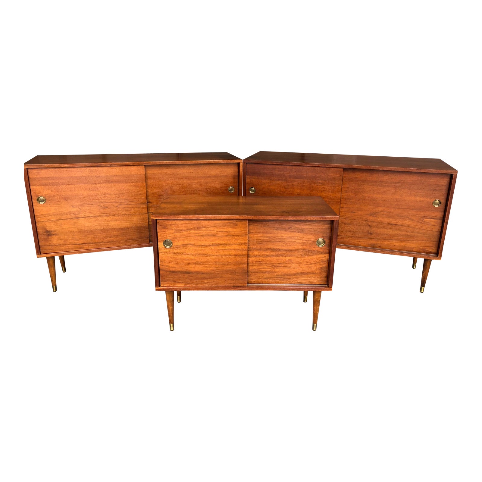 Mid Century Modern Danish Modern Teak Sliding Door Sideboard