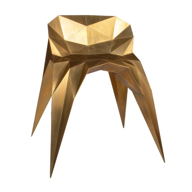 Contemporary Brushed Brass Spider Chair by Zhoujie Zhang For Sale