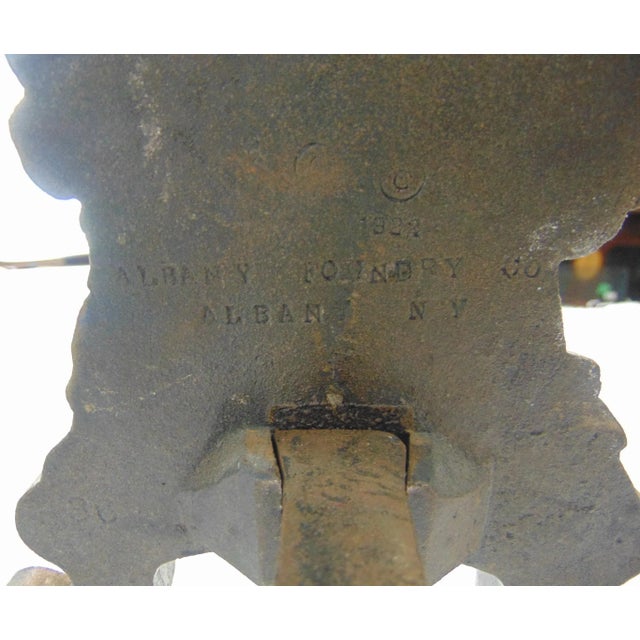 Albany Foundry Figural Gentleman Cast Iron Andirons - a Pair For Sale In Philadelphia - Image 6 of 7