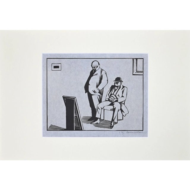 Hermann-Paul, The Collector, Woodcut Print, 1925 For Sale - Image 3 of 3
