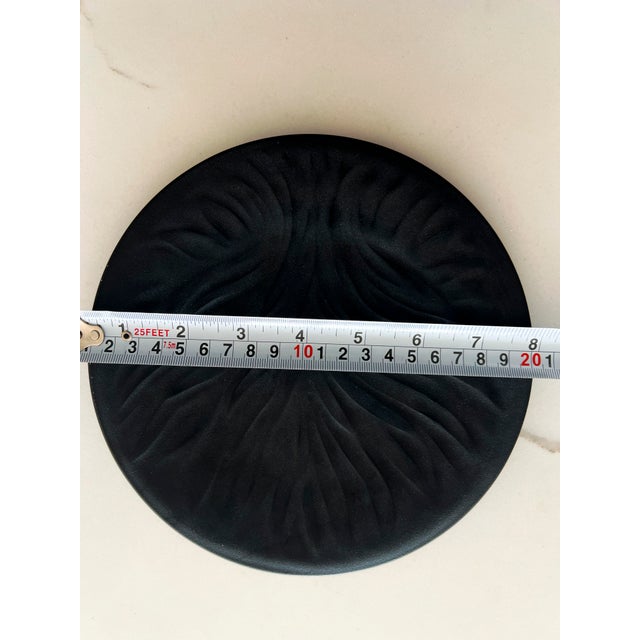 Contemporary Lalique Vintage Black Crystal Tree of Life Algues Plate - Signed- Pre-1978 For Sale - Image 3 of 4