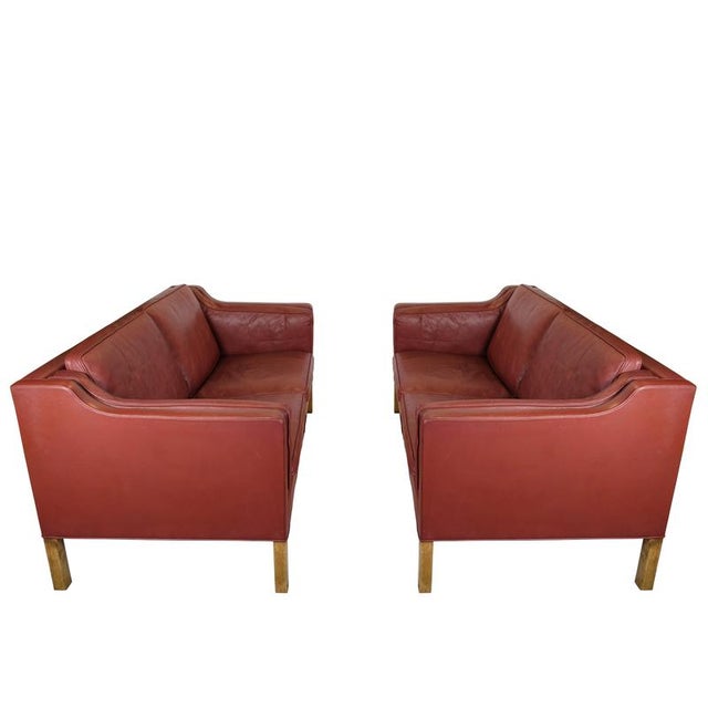 Set of 2 two-seater sofas, model 2212, designed by Børge Mogensen for Fredericia Stolfabrik in the 1960s. The sofas are...