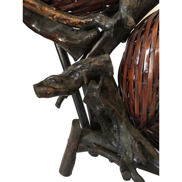 Antique Japanese Ikebana Flower Arranging 4-Gourd Hyotan Baskets of Bamboo For Sale - Image 17 of 18
