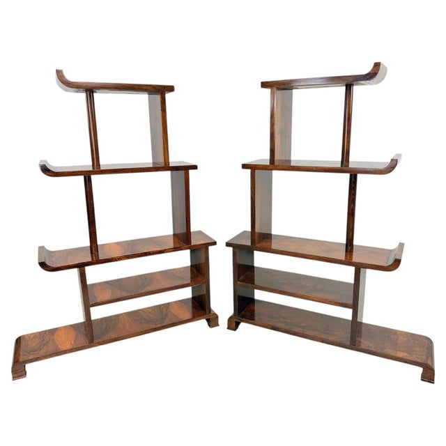 Antique Art Deco Stepped Shelves or Room Dividers, 1940s, Set of 2 For Sale - Image 13 of 13