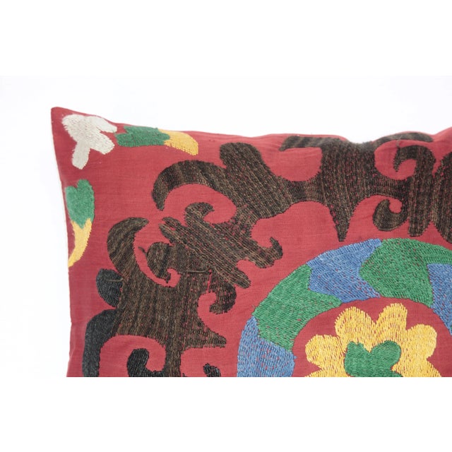 1970s Vintage Multi Color Suzani Pillow Cover -19''x17'' Inches For Sale In Tampa - Image 6 of 8