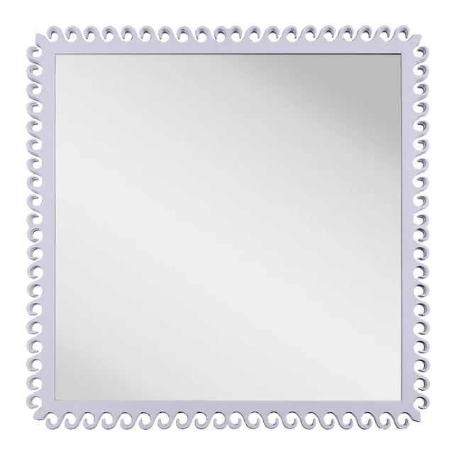 Fleur Home Carnival Gras Square Mirror in Spring Iris, 38x38 For Sale