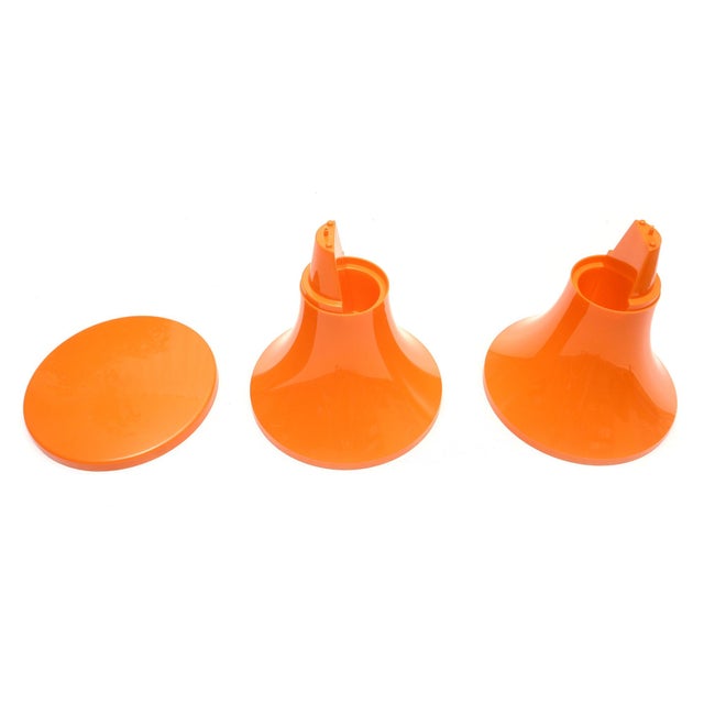 Mid-Century Modern Tam Tam Tulip Stool Vintage Space Age by Henry Massonnet Atomic Orange Made in France For Sale - Image 3 of 6