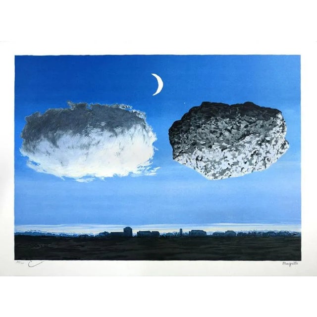 René magritte (after) - the battle of the argonne. Interpretive lithograph after the work of rené magritte on bfk rives...