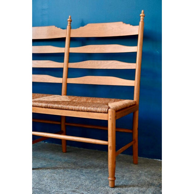 Large Primitive Brutalist Bench in Straw and Wood, France, 1970s For Sale - Image 12 of 16