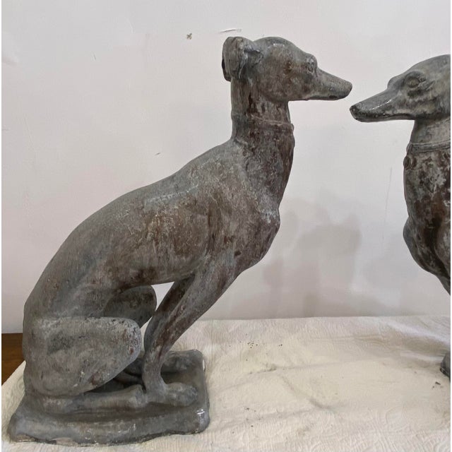 1920s English Garden Lead Whippets Statues a Pair Chairish