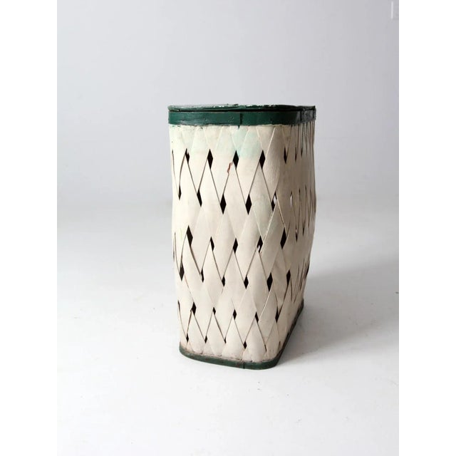 Early 20th Century Antique Woven Hamper Basket For Sale - Image 5 of 13