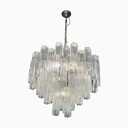 Transparent Tronchi Murano Glass Brunish Chandelier by Simoeng For Sale - Image 9 of 9