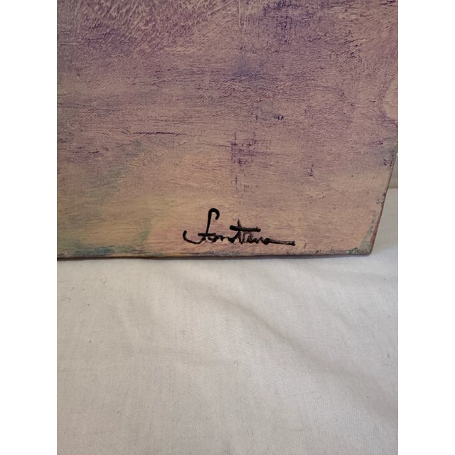 Early 21st Century Paul Fontana Contemporary Abstract Painting – Textured Circle Composition, Signed For Sale - Image 5 of 10