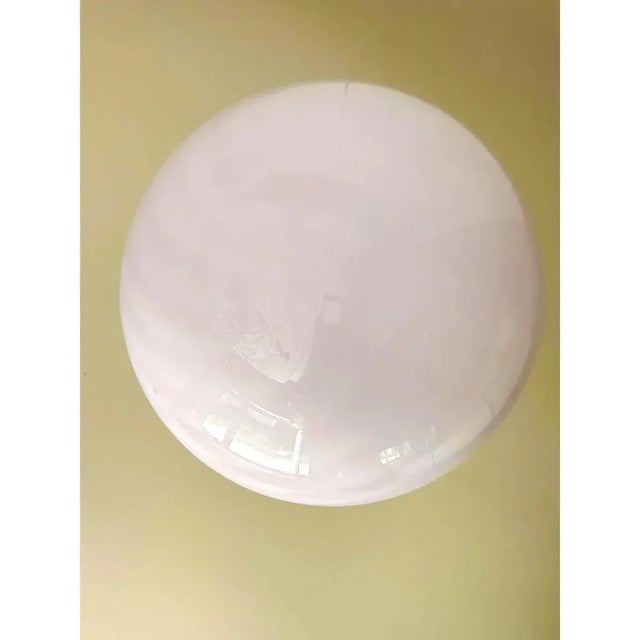 Pink Swirl and Milky-White Sphere Pendant in Murano Glass by Simoeng For Sale - Image 4 of 10