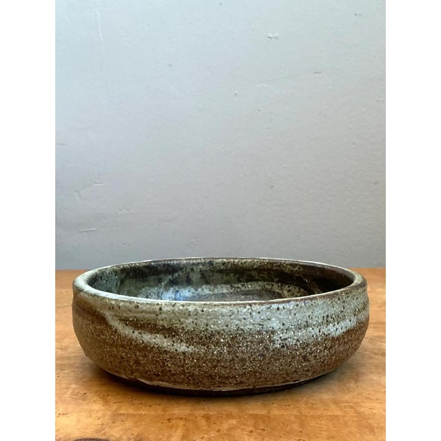 Vintage Abstract Design Pottery Bowl For Sale - Image 4 of 12