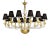 Minimalist Modern Linear Murano Glass Chandelier With Gold Leaf Accents For Sale