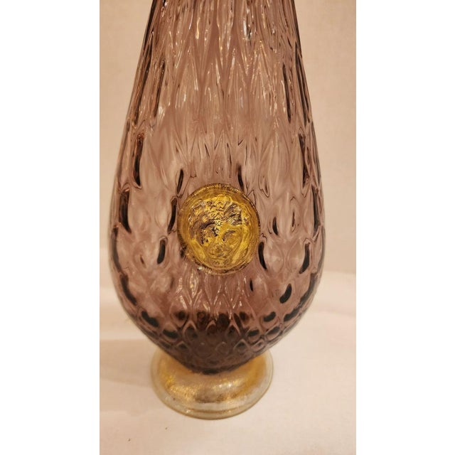 Early 20th Century Early 20th Century Murano Style Amethyst and Gold Decanter For Sale - Image 5 of 9