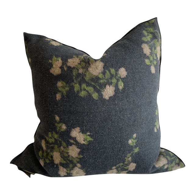 Wabi Sabi French Linen Roses Euro Pillow For Sale