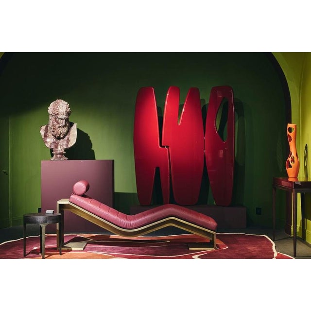 Kimani Bronze and Leather Daybed with Cushion by Reda Amalou Design For Sale - Image 6 of 9
