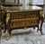 Traditional Ornate French Empire-Style Commode – Floral Marquetry Cabinet With Marble Top & Gilt Bronze Accents For Sale - Image 3 of 3
