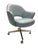 Late 20th Century Saarinen Exec Armchair in Powder Sky Blue Leather on Polished Nickel Swivel Base For Sale - Image 5 of 6