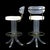 Mid-Century Modern 1980s Set of 4 Lucite and Brass Swivel Counter Stools For Sale - Image 3 of 5