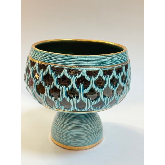 Aldo Londi Vintage Aldo Londi for Bitossi "Seta" Pedestal Bowl 1960s For Sale - Image 4 of 11