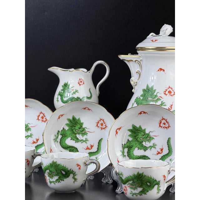 Vintage Ming Dragon Tea Set from Meissen, 1920s, Set of 13 For Sale - Image 3 of 18