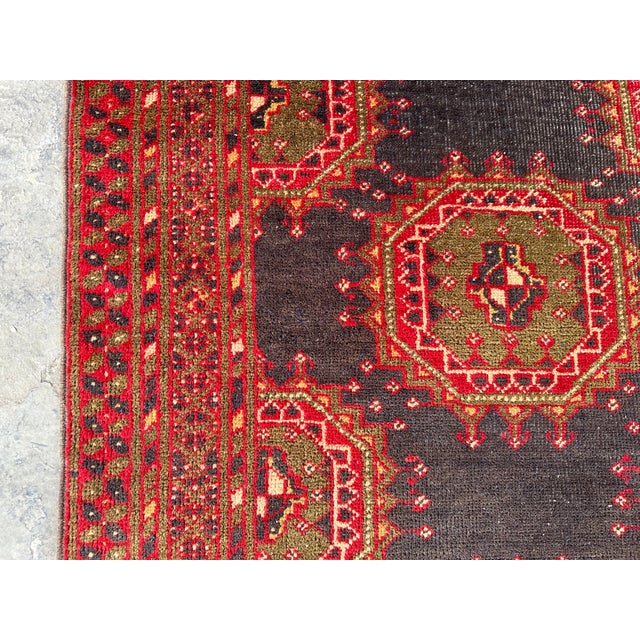 1970s Hand Knotted Vintage Turkmen Tribal Rug For Sale - Image 5 of 9