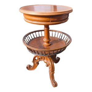 Antique Walnut Sewing Basket Table or Sewing Stand 1860s Rare