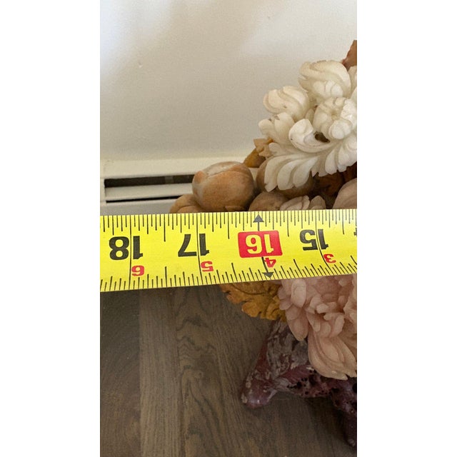 Monumental 31" Chinese Hand-Carved Soapstone "Basket of Abundance" Sculpture For Sale - Image 10 of 13