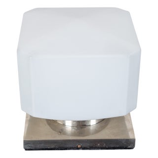 Functionalist Ceiling Light with Geometric Opaline Shade, 1930s For Sale