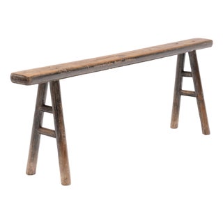 Chinese Narrow Splayed Leg Bench, C. 1850 For Sale