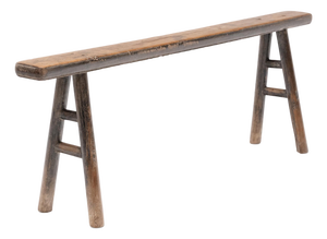 Chinese Narrow Splayed Leg Bench, C. 1850