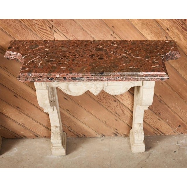 Stone Pair of Dennis and Leen Hadrian Stone Marble Top Wall Consoles For Sale - Image 7 of 18