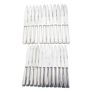 French Art Deco Style Table and Appetizer Knives for 12 from DAM, 1940s, Set of 24 For Sale