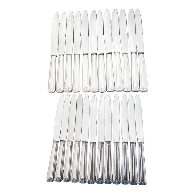 French Art Deco Style Table and Appetizer Knives for 12 from DAM, 1940s, Set of 24 For Sale
